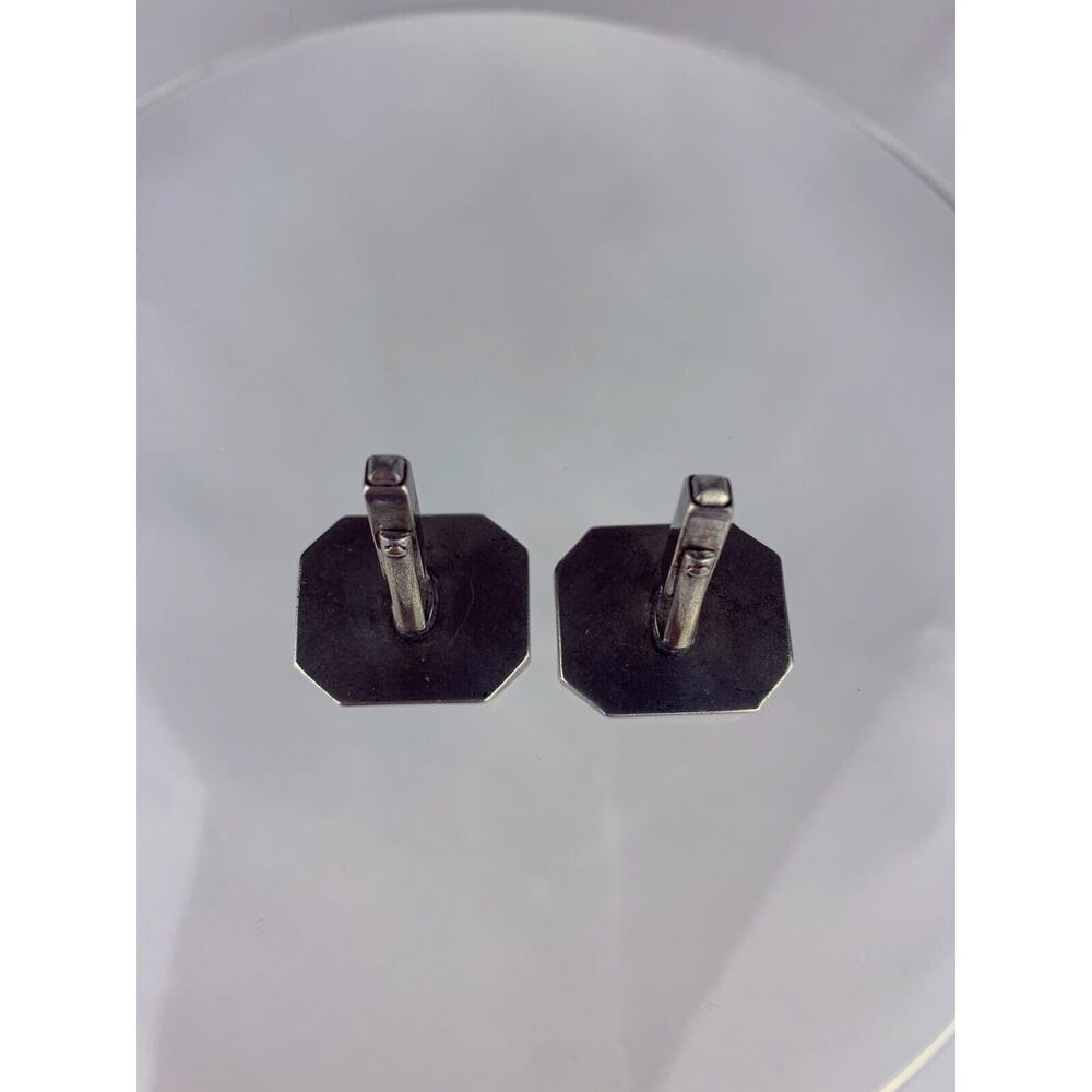 Large Sterling Silver Cufflinks Anson Engravable Statement Heavy 26.5g VTG M1 - Picture 8 of 11